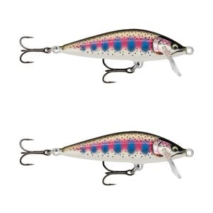 2x Rapala 3.5cm Countdown Sinking Hardbody Balsa Fishing Lures - Gilded Rainbow