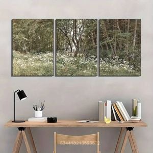 3pcs Forest Art Prints Dark Green Print 100% Australian Made 3 x 40x60cm (Metal Print)