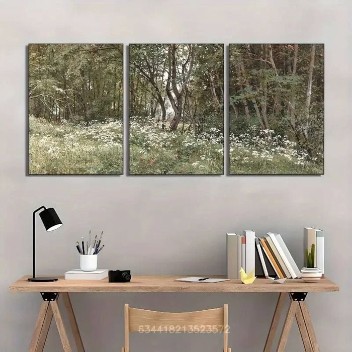 3pcs Forest Art Prints Dark Green Print 100% Australian Made 3 x 40x60cm (Metal Print)