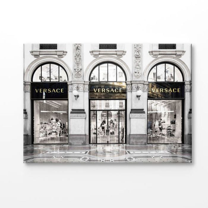 Versace Store in City Photograph Print 100% Australian Made 90x60cm (Stretched Canvas)