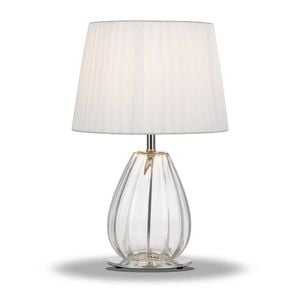 Telbix Veana Contemporary Table Desk Lamp Light Glass Metal Fabric Clear Black Antique Gold