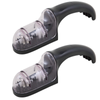 2x Savannah 19cm Duo Roll Knife Sharpener Knives Sharpening Diamond Steel Black - N/A | N/A | N/A