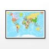 Colorful World Map Vector Design Print 100% Australian Made 120x90cm (Poster)