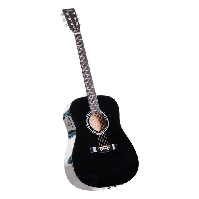 Karrera 41 Inch Electro Acoustic Guitar Black - Full Size Steel String Acoustic Electric Guitar with 5-Band EQ