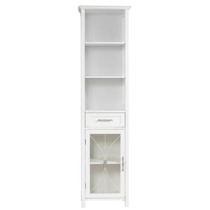 Teamson Home Delaney Multifunctional Linen Tower with Cathedral-Style, White