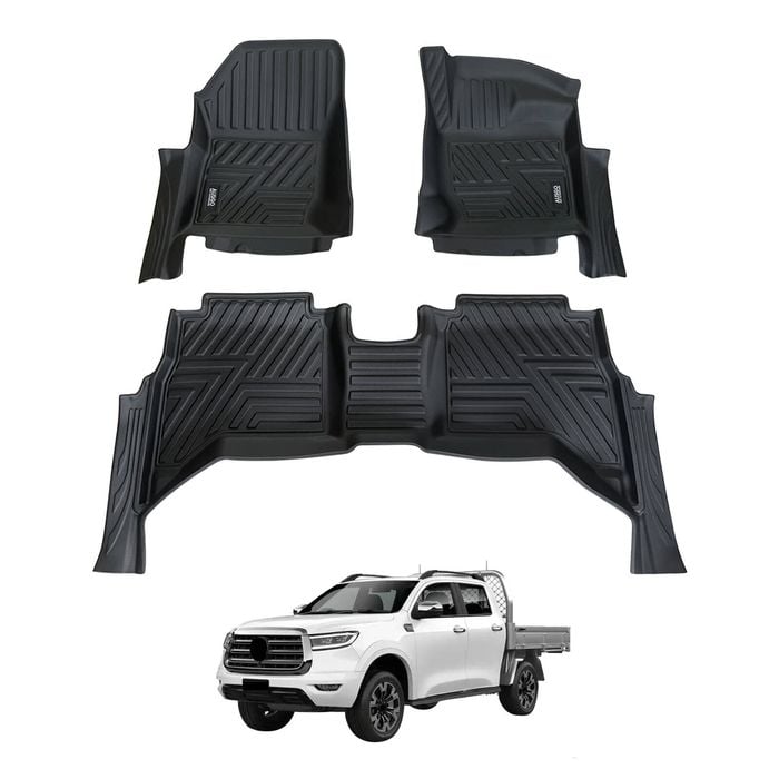 AUSGO Car Floor Mats for GWM Cannon L/ Base 2020-Onwards All-Weather Floor Liners
