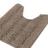 Smarcute 1 Piece U-shape 50cm x 50cm Non-slip Thick Soft Chenille Bath Mat Rug Khaki