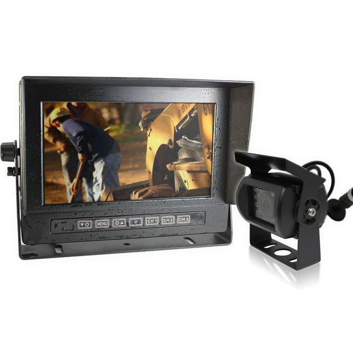 Elinz Waterproof 7" Monitor HD 12V/24V Reversing CCD Camera Vehicle Truck Caravan Boat - 7.0" | Wired Transmission | 4PIN System