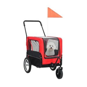 Topet 2 In 1 Pet Stroller Bicycle Trailer Pram Pet Jogger Dog Cat Size S/m