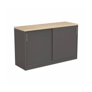 Olg Ekosystem Credenza New Oak With Charcoal W1200mm X D400mm X H720mm