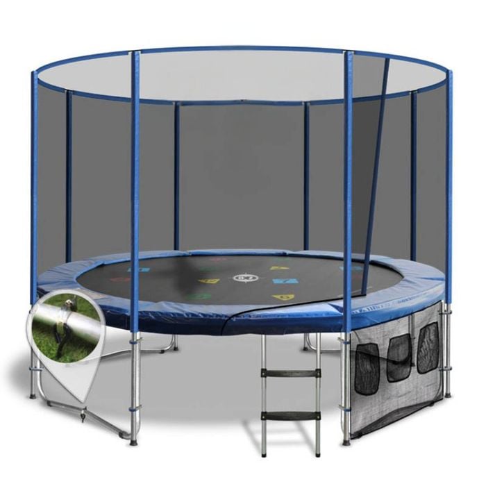 Oz Trampolines Summit Round 14 Ft. Above Ground Trampoline - Blue