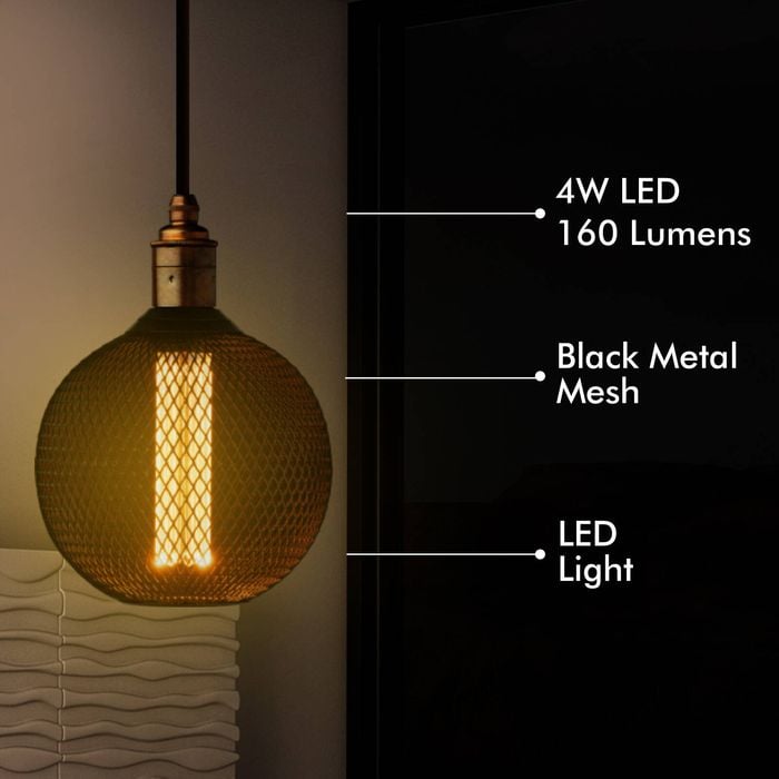 Verve Design Black Mesh E27 LED 120lm Grid Connect Smart Decorative 4W Globe Bunnings Australia