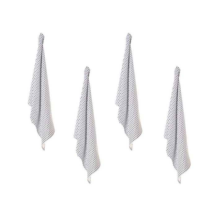 Set of 4 Christopher Vine Marigold Cotton Napkins 40cm x 40cm White