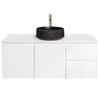 CIBO 1200mm White Lume Wall Hung Bathroom Vanity with Black Basin