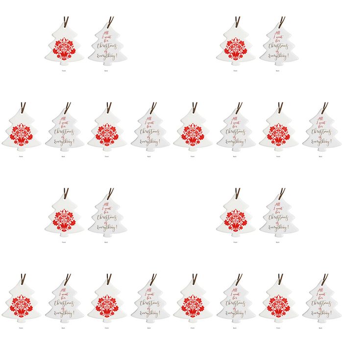 12PK LVD Tree Wreath Home/Office Hanging Xmas Ornament Display Decor 8x9cm Red