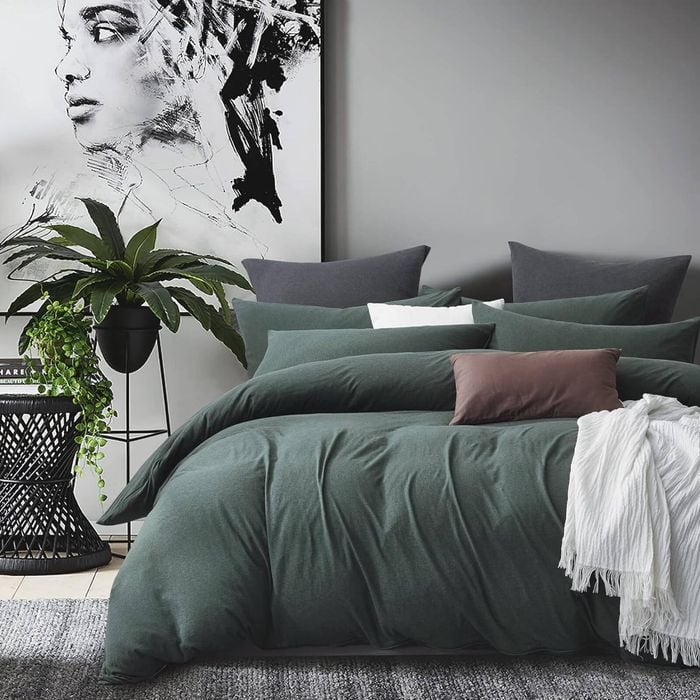 Gioia Casa 100% Jersey Cotton Quilt Cover Set - Green - Single