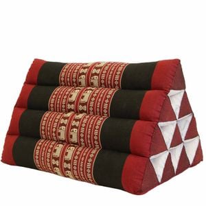 Thai Triangle Backrest Cushion - Handmade With Kapok Fill | Traditional Design | Firm, Allergen-free Support | 50x32x30cm