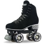 Crazy Skates EVOKE Leather Suede Roller Skates - Black