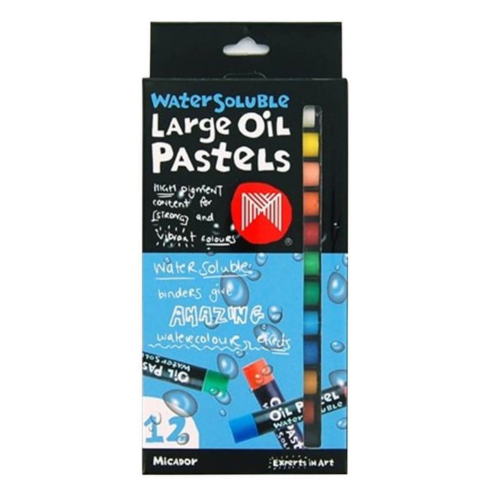 Micador Oil Pastels 12pk Assorted (Large) (Watersoluble)