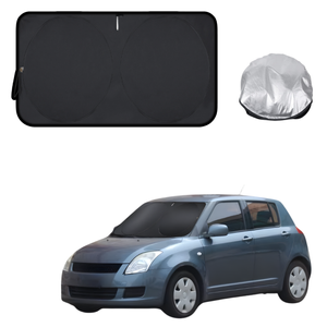 Front Windscreen Sun Shade for Suzuki Swift 2004 - 2010 (Auto) - Standard 150 x 85 cm - Black