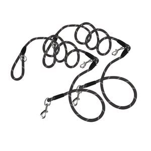 SOGA 2X 220cm Double Ended Pet Leash – Black