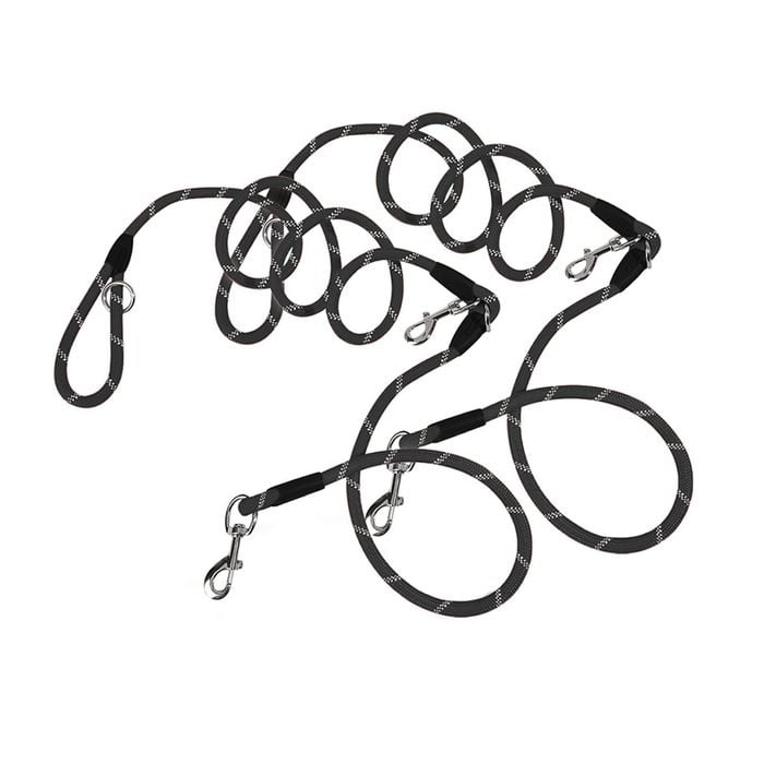 SOGA 2X 220cm Double Ended Pet Leash – Black
