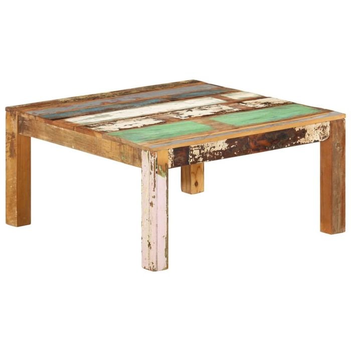 vidaXL Coffee Table Solid Wood Reclaimed Square Couch Accent Sofa Table Desk