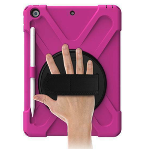 StylePro Shockproof iPad Case With Rotating Stand And Hand-strap For iPad 10th and 11th gen Pink