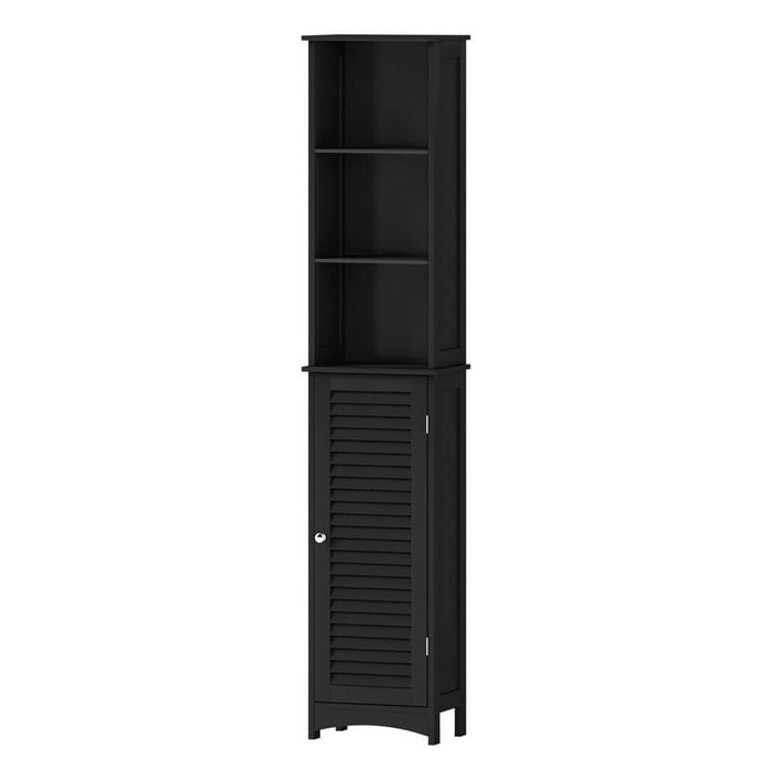 Levede 6 Shelves Tall Bathroom Cabinet - Black