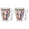 2PK Gibson Gifts Nutcracker Christmas Footed Bone China Drinking Mug 110x125x125