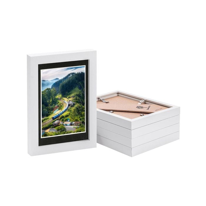 Nicola Spring Photo Frames with 4" x 6" Mount - 5" x 7" - White - Pack of 5