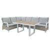 FurnitureOkay Sorrento 5-Piece Wicker Outdoor Modular Lounge Setting - White Shell