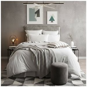 Renee Taylor Comfort T’s Organic Cotton Quilt Cover Set Grey Marle Super King