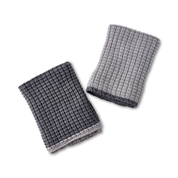 Salt & Pepper Knitted Washcloth 25x25cm Set of 2