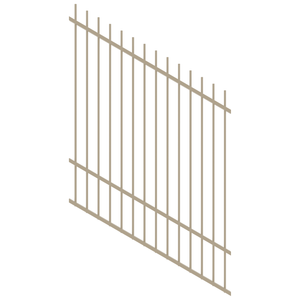 ProtectorAl 0350-1200W x 1500H Paperbark Picket Top Pool Fence Panel Raked 16-30º