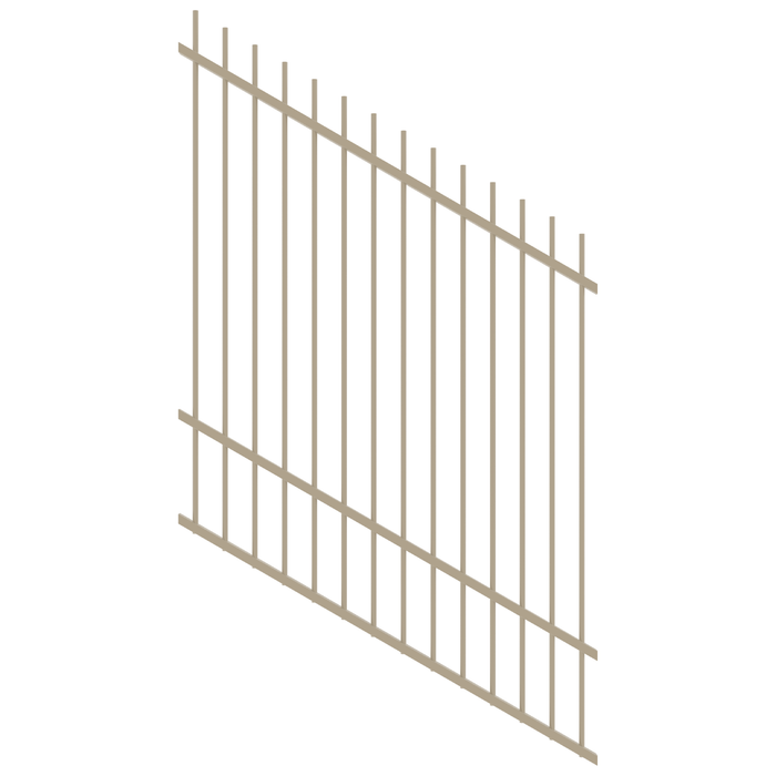 ProtectorAl 0350-1200W x 1500H Paperbark Picket Top Pool Fence Panel Raked 16-30º
