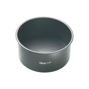 Mastercraft 18cm Heavy Loose Base Round Deep Cake Pan - Charcoal Grey