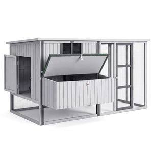 I.pet Chicken Coop 219cm Rabbit Hutch Poultry Cage Outdoor Enclosure Wood