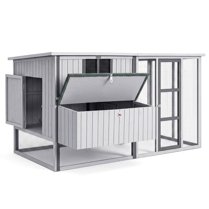 I.pet Chicken Coop 219cm Rabbit Hutch Poultry Cage Outdoor Enclosure Wood