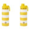 2x Annabel Trends Watermate 550ml Stainless Steel Bottle Tumbler Yellow Stripe