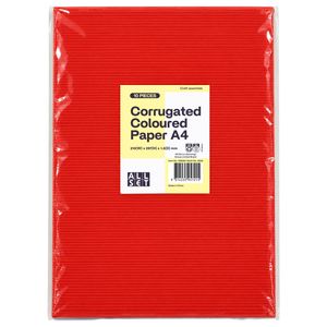 All Set A4 Corrugated Coloured Paper - 10 Pack
