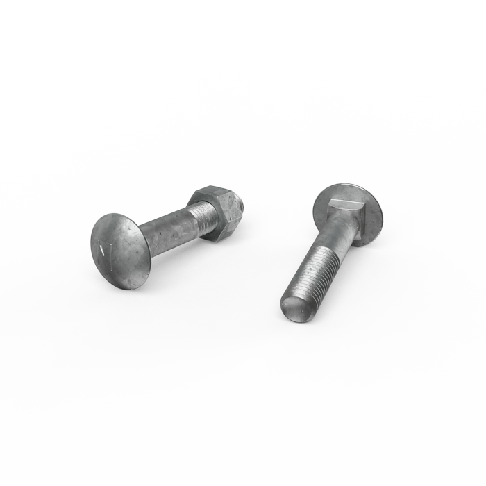 ZENITH M12 x 65mm Hot Dip Galvanised Cup Head Bolts & Nuts - Each