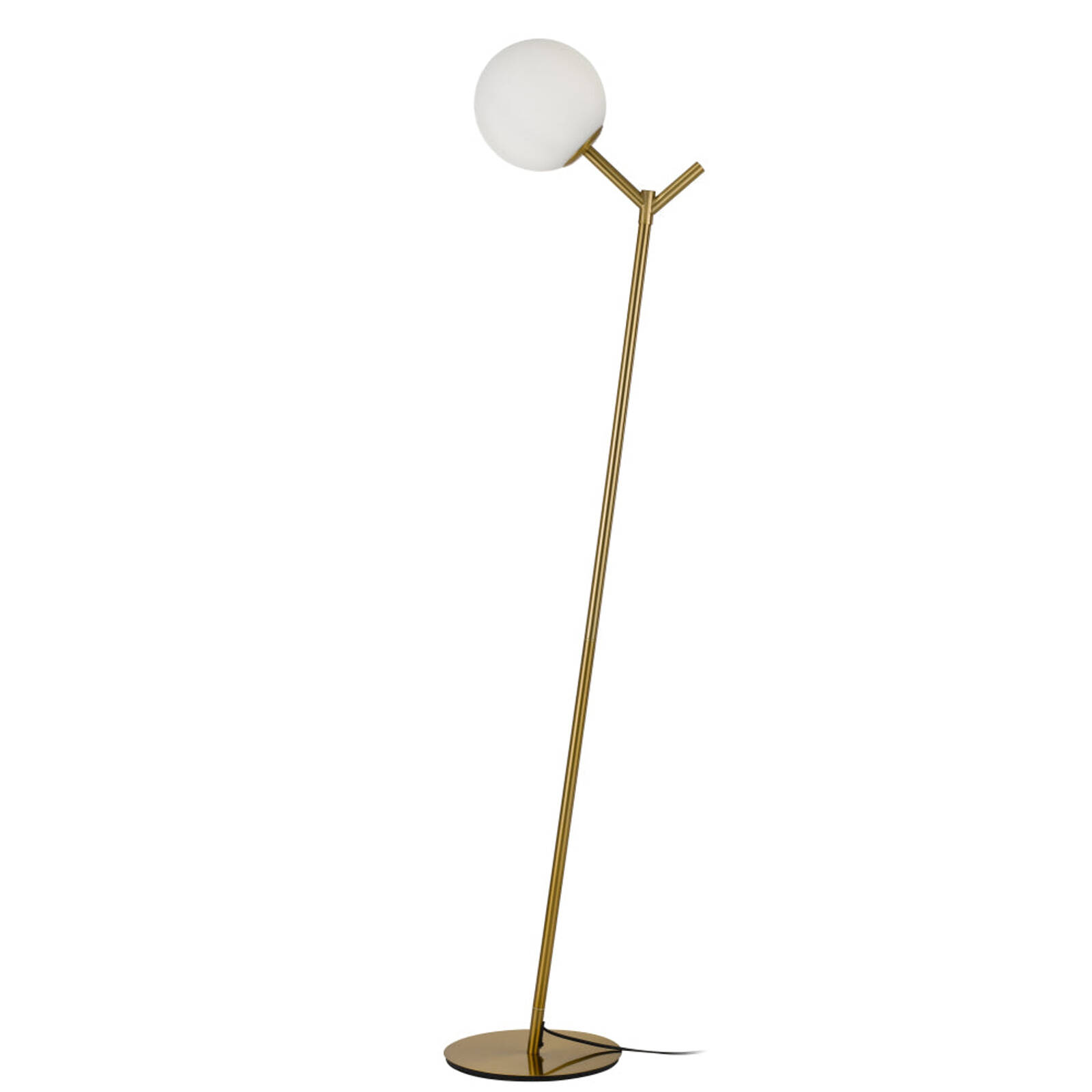 Telbix Ohh Modern Standing Floor Lamp Light Glass Metal Opal Matt Antique Gold