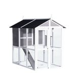 YES4PETS Grey XL Chicken Coop Rabbit Guinea Pig Hutch Ferret Hen Cat Bird House