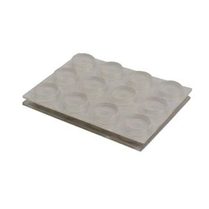 Surface Gard 13mm Clear Round Rubber Bumper - 24 Pack