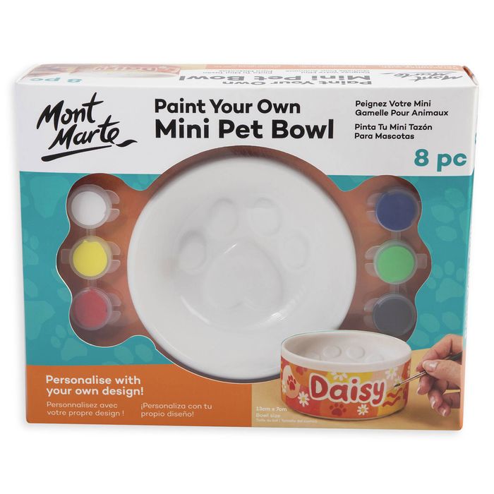 Mont Marte 13 x 7cm 8 Piece Paint Your Own Mini Pet Bowl