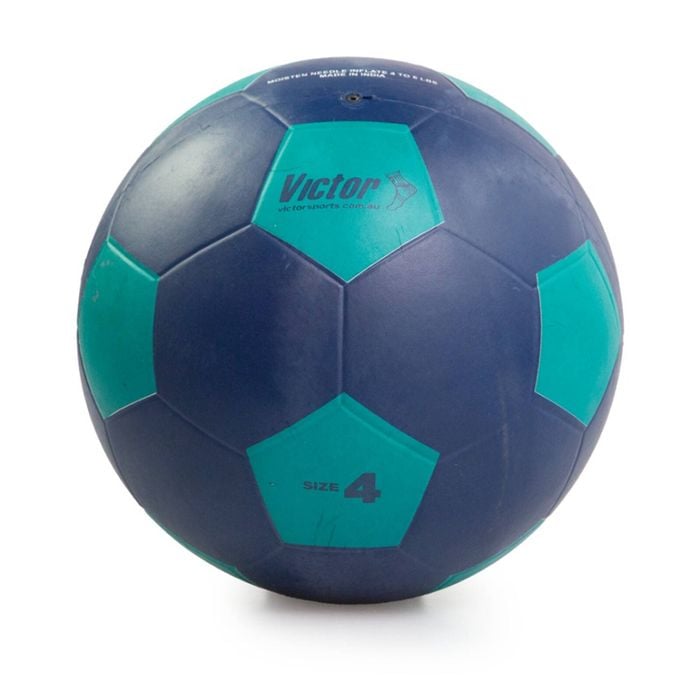 Victor Sports Soccer Ball Rubber Size 4 Durable Training Navy Green