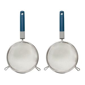 2PK Tasty Stainless Steel Mesh Strainer 31cm Blue/Silver