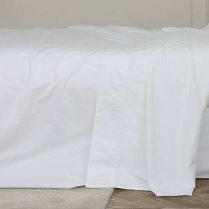 Bedding Co. Flat Sheet 1200TC Egyptian Cotton White Queen