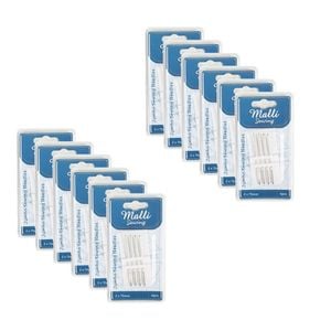 12x 4pc Malli Sewing Easy Thread Metal Jumbo Diy Sewing Needles 2x70mm Silver